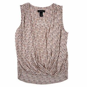 White House Black Market Pink Burgundy Sleeveless Drape Top Womens Size 0